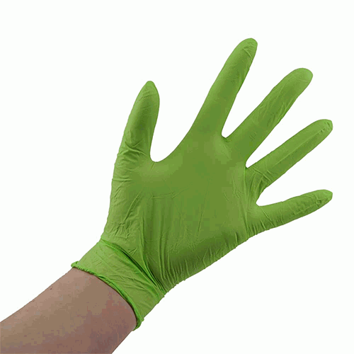 Перчатки нитриловые зеленые без пудры Ampri Style color Apple 01187-ХS